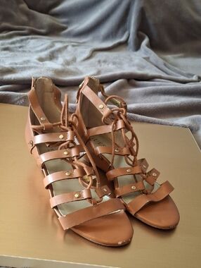 Guess Brown Lace-Up Gladiator Sandals for Women